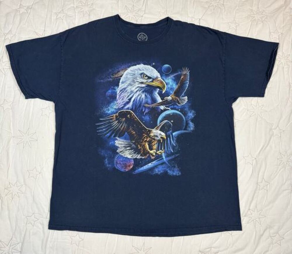 DOM Eagles and Planets Graphic T-Shirt Size 2XL